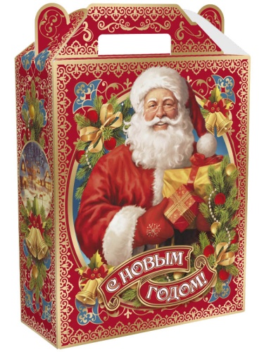 №002у Упаковка Дед с подарками (картон) 900г